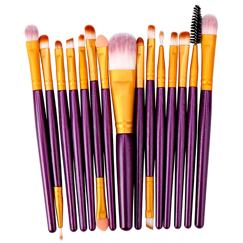 BANFI Makeup Brushes Set 15pcs Eyebrow Highlighter Powder Foundation Eye Shadow Brush Cosmetics Professional Makeup Brush Tools