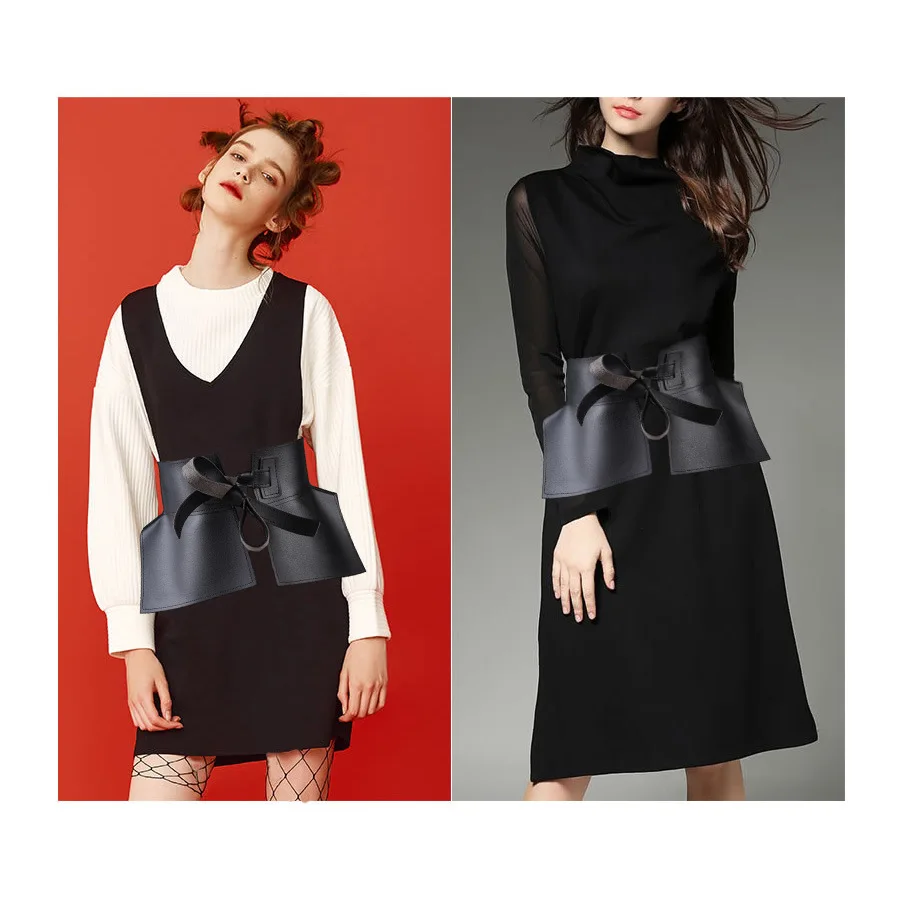 Cinturones de piel sintética para mujer, faja ancha de marca de lujo, accesorio para falda y vestido