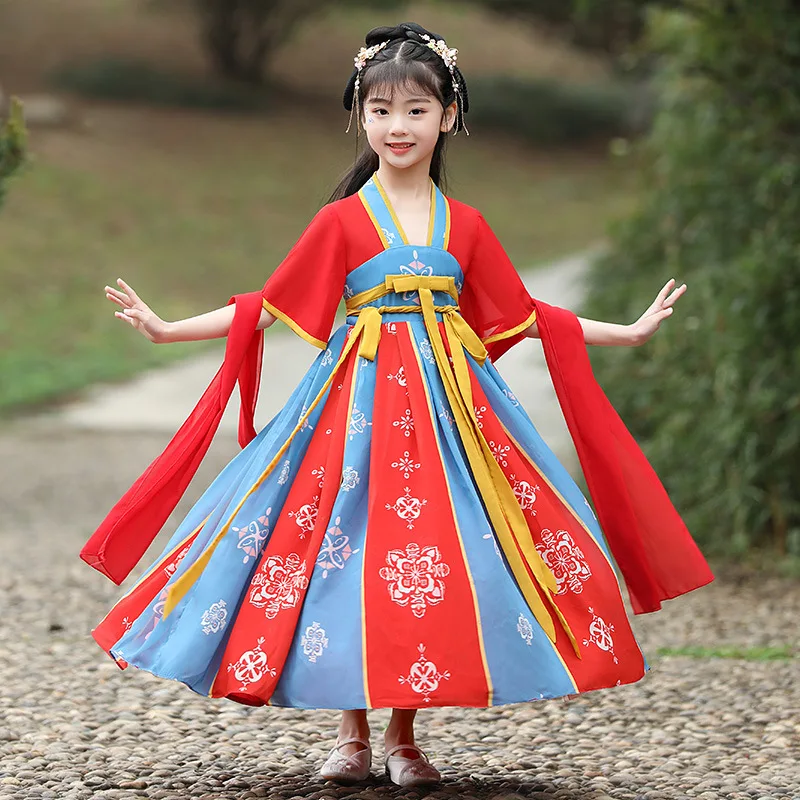 

Chinese Style Girls Hanfu Fairy Kids Princess Dress Retro Cosplay Costume Children Stage Show Clothing Elegant Photography Gowns