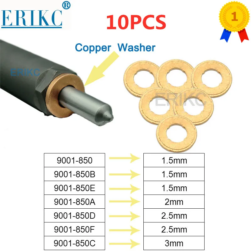 10PCS 9001-850A 9001-850 9001-850B 9001-850C 9001-850D 9001-850E 9001-850F Copper Washer Shims Heat Shield for Delphi Injector