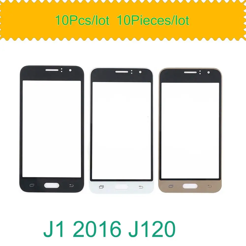 10 Pçs/lote Para Samsung Galaxy J1 2016 J120 Touch Screen Painel Frontal Lente De Vidro LCD Exterior Com OCA Cola Oca