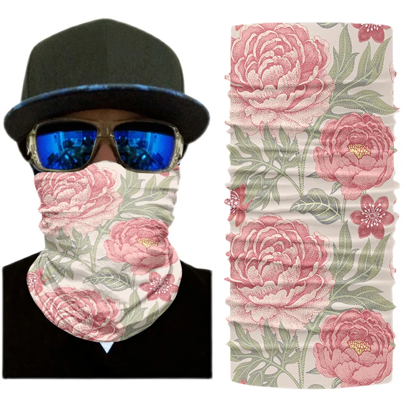 3D Printing Flower Series Outdoor Cycling Bike Scarf Face Neck Dustproof Turban Ladies Headwear Cover Bandana Halloween Scarf