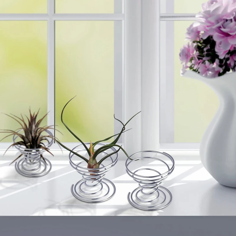 6 pezzi di Aria Basamento della Pianta Airplant Contenitore Tillandsia Supporto Impianto In Acciaio Inox Display Rastrelliere Ananas Aria di Base