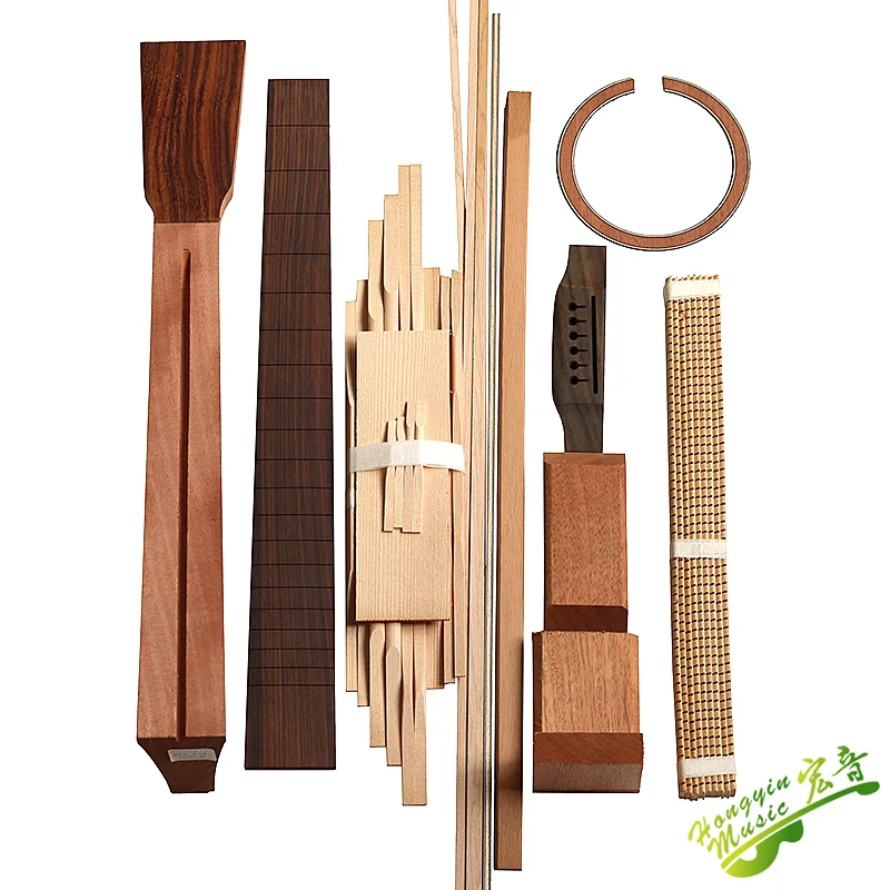 Authentic African peach blossom core, back side, full single folk guitar, full set of materials