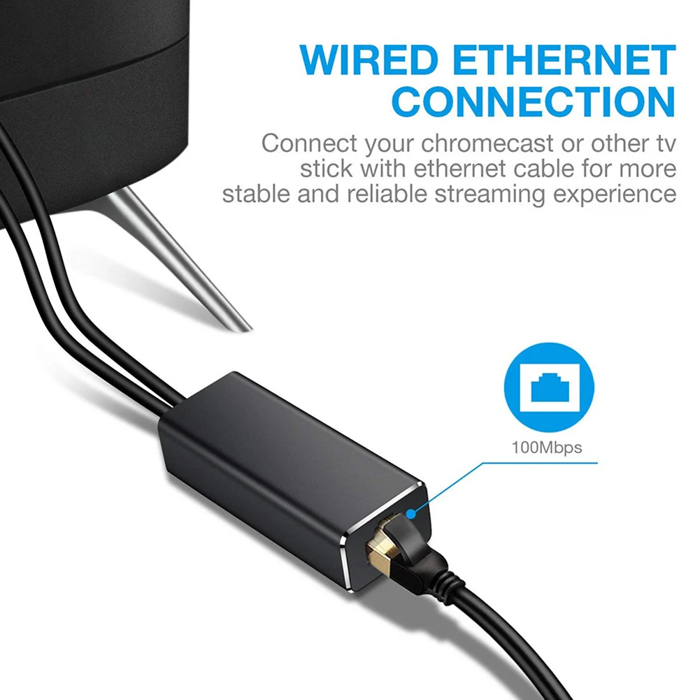 محول صوت Micro USB إلى RJ45 Ethernet ، لـ Amazon Fire TV Stick ، Google Home Mini Chromecast Ultra 2 1 USB ، مصدر طاقة