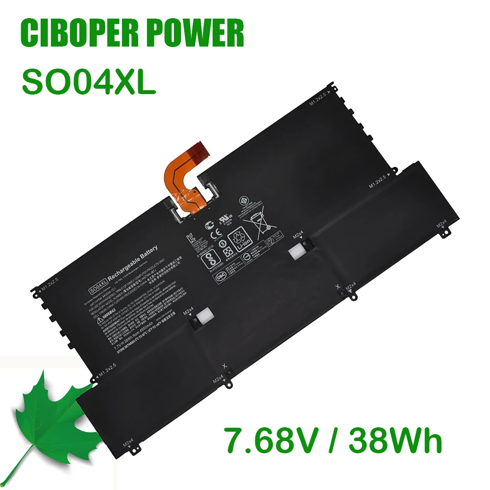 CP Laptop Battery SO04XL 7.68V 38Wh For Spectre 13 13-V000 13-V014TU 13-V015TU 13-V016TU Series 844199-855 843534-1C1 HSTNN-IB7J