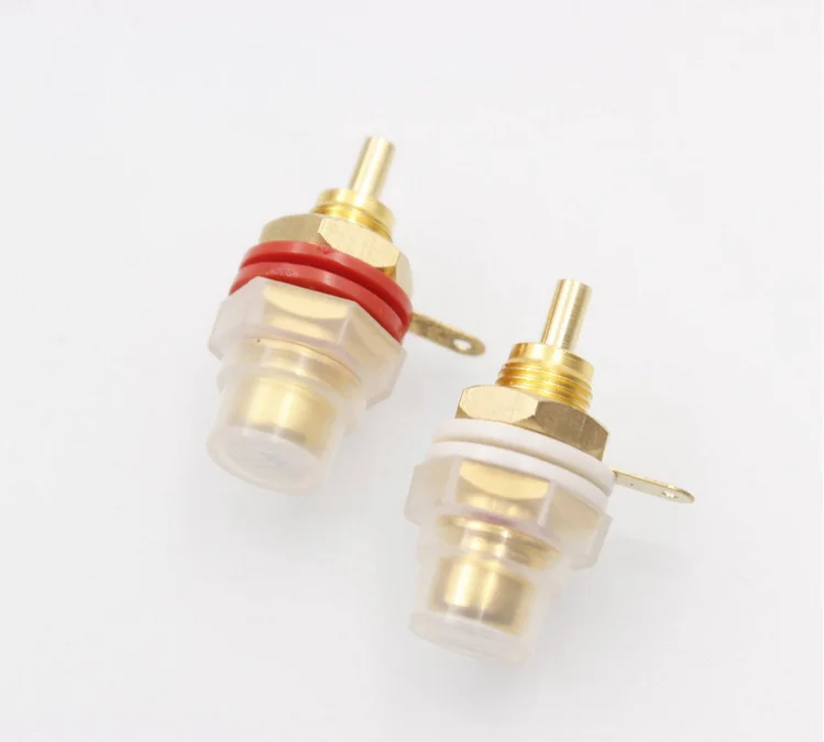 1pc eizz 24k banhado a ouro de bronze rca jack fêmea soquete conector para alta fidelidade áudio vídeo tv cd amp signal painel chassis montagem EZ-101