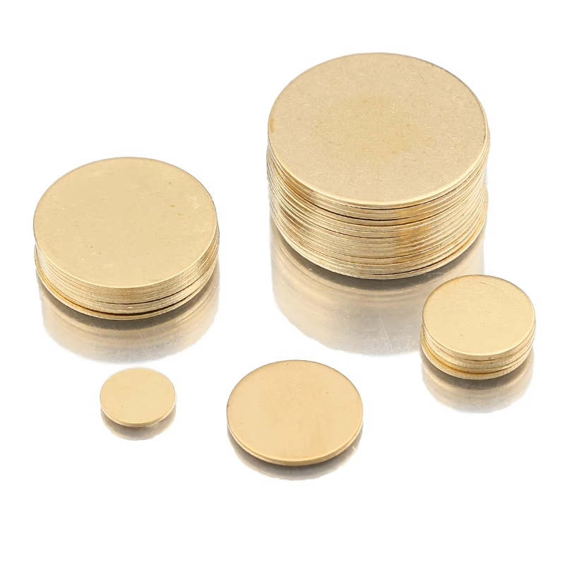 Surowy mosiądz Metal Stamping Blank Round Without Hole Disc Charms Plate Pendant Jewelry Findings For Necklace Making Accessories
