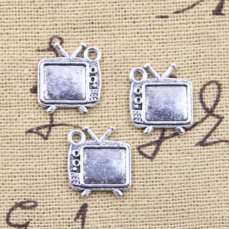 20pcs Charms Television TV Set 15x13mm Antique Silver Color Pendants Making DIY Handmade Tibetan Finding Jewelry