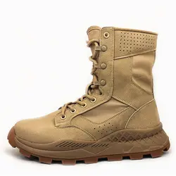 Botas de desierto al aire libre para hombres, zapatos de entrenamiento ultraligeros, malla transpirable, fuerzas especiales, combate, montañismo, senderismo, Primavera