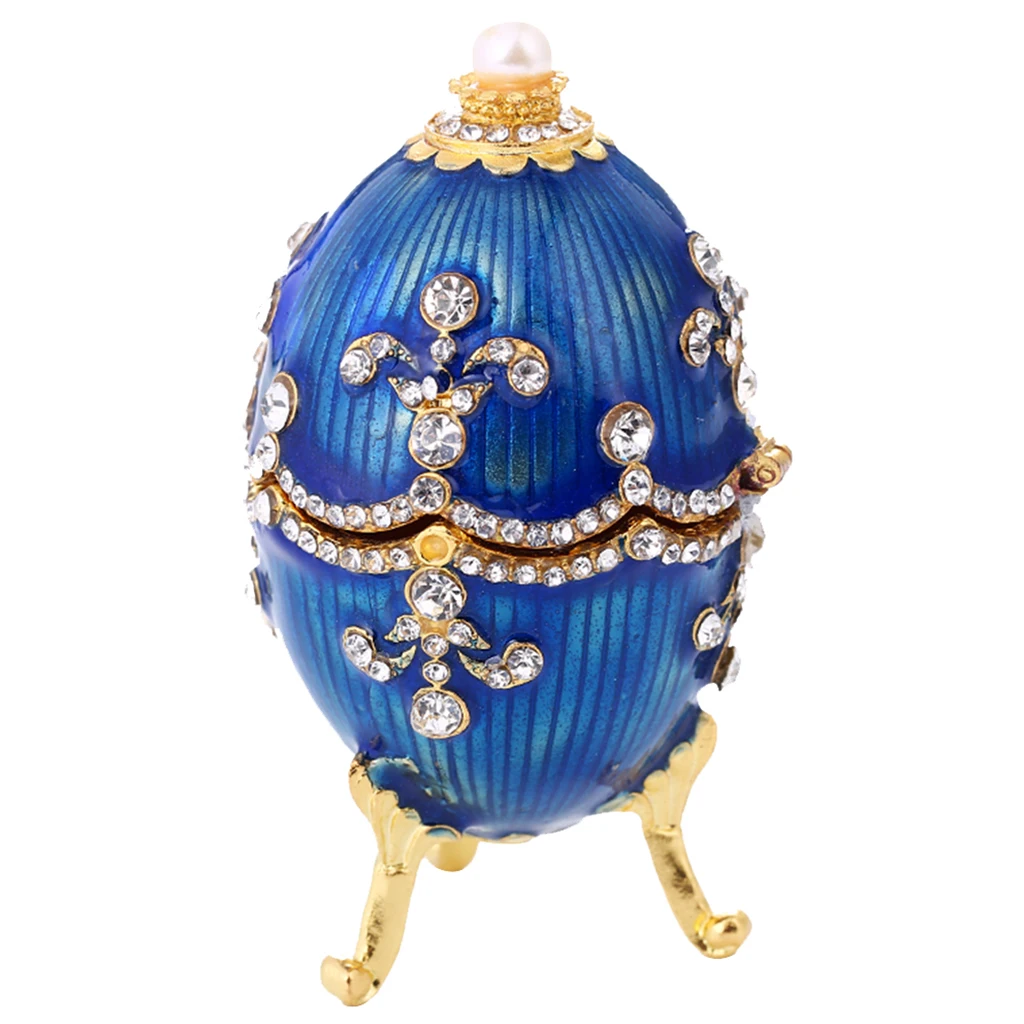 Faberge Style Egg Box Set with Crystals Collectible Easter Egg