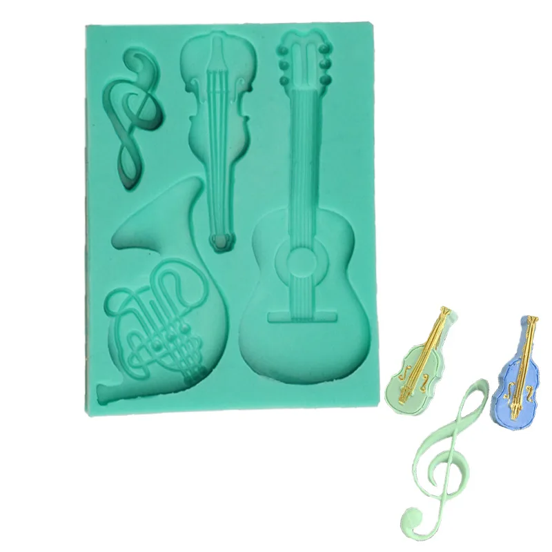 Guitar Shape Silicone Cake Mold Fondant Mold, Jelly,Candy, Chocolate Soap Mold, Decorating Bakeware K540