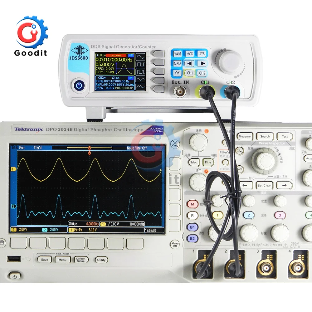 デジタル制御付きデュアルチャネル機能発生器,JDS6600-15MHz,任意の1ポジットシグナルジェネレーター,LCDディスプレイ