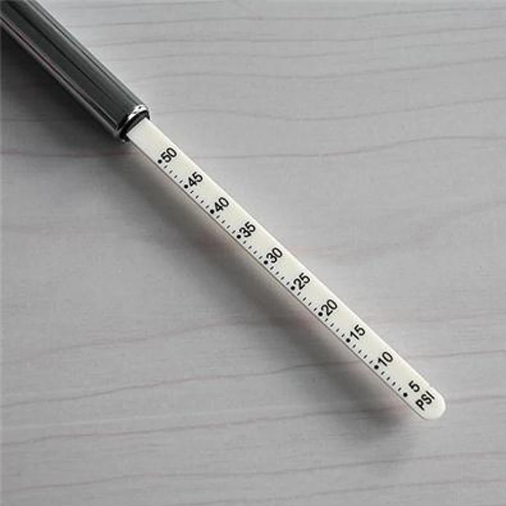 Portable Emergency Use 5-50 PSI Pressure Gauge Universal Car Styling Tire/Tyre air pressure Test Meter Silver Pen Shape