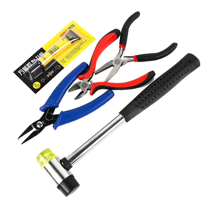 3 5 8 10# Resin/Metal Zipper Repair Kit Stopper Double Slider/Open End/Close end Zipper Stopper Repair Pliers Glue Tool Set