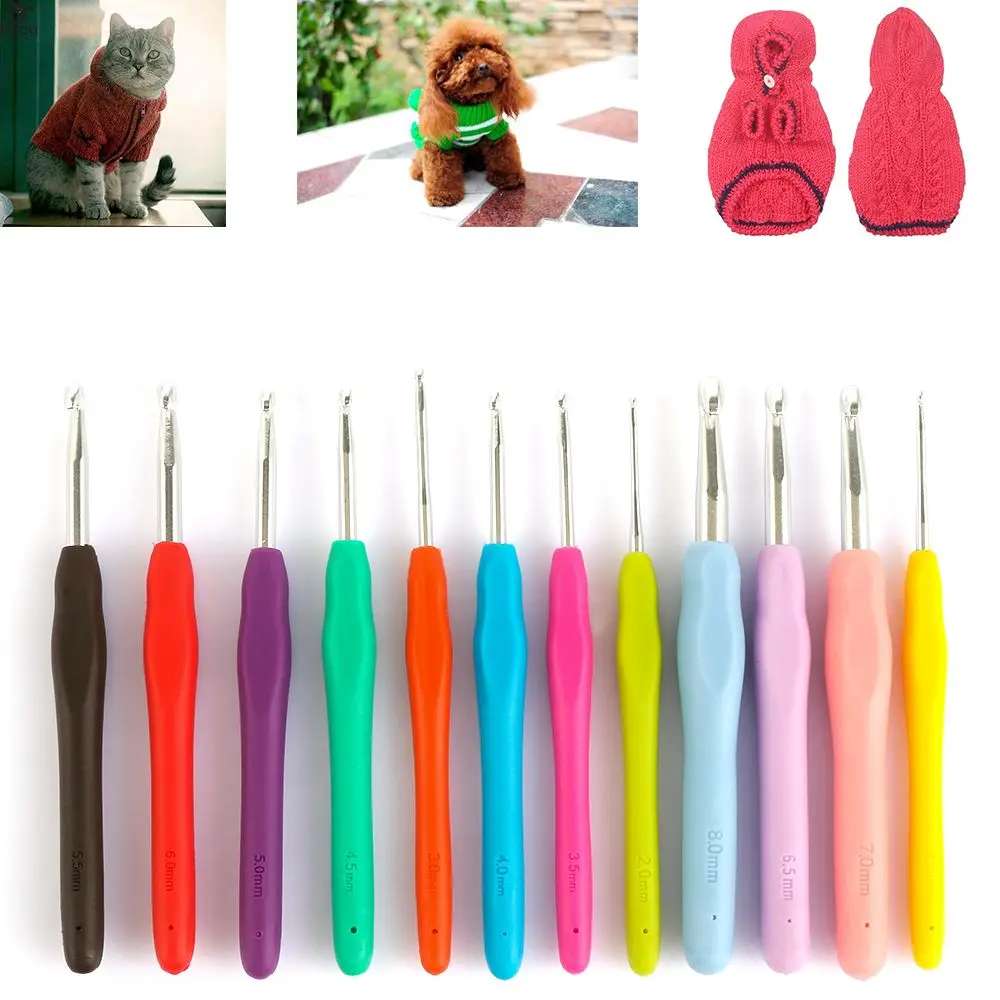 

2.0-10mm Multicolor Craft Tools DIY Crochet Hook Weave Yarn Aluminum Knitting Needles