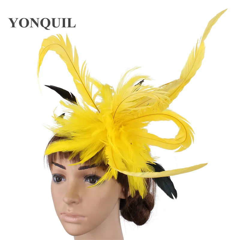 New Fashion Feather Wedding Headwear Women Elegant Chic Hair Fascinator Accessories Hair Pin Bride Mariage Headdress For Party