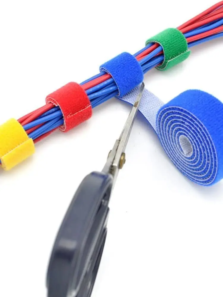 

Hot sale 2.5cm x 5m back to back releasable cable tie nylon strap Power Wire Management Magic Tape Sticks Hook & Loop Tape