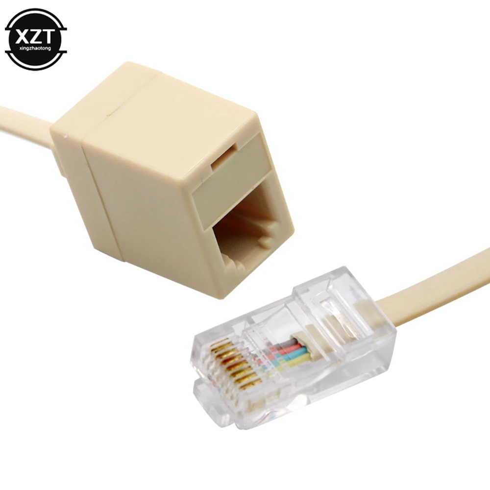 1 PCS 8P4C / RJ45 Male RJ11 6P4C to Female M / F Adapter Telephone Ethernet