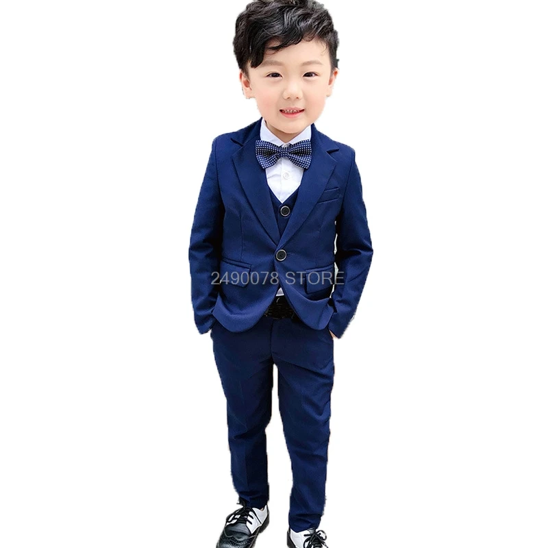 Boys Suit for Wedding Kids Enfant Garcon Mariage Jacket vest Pants 3Pcs Jogging Set Gentleman Children Single Breasted Costume