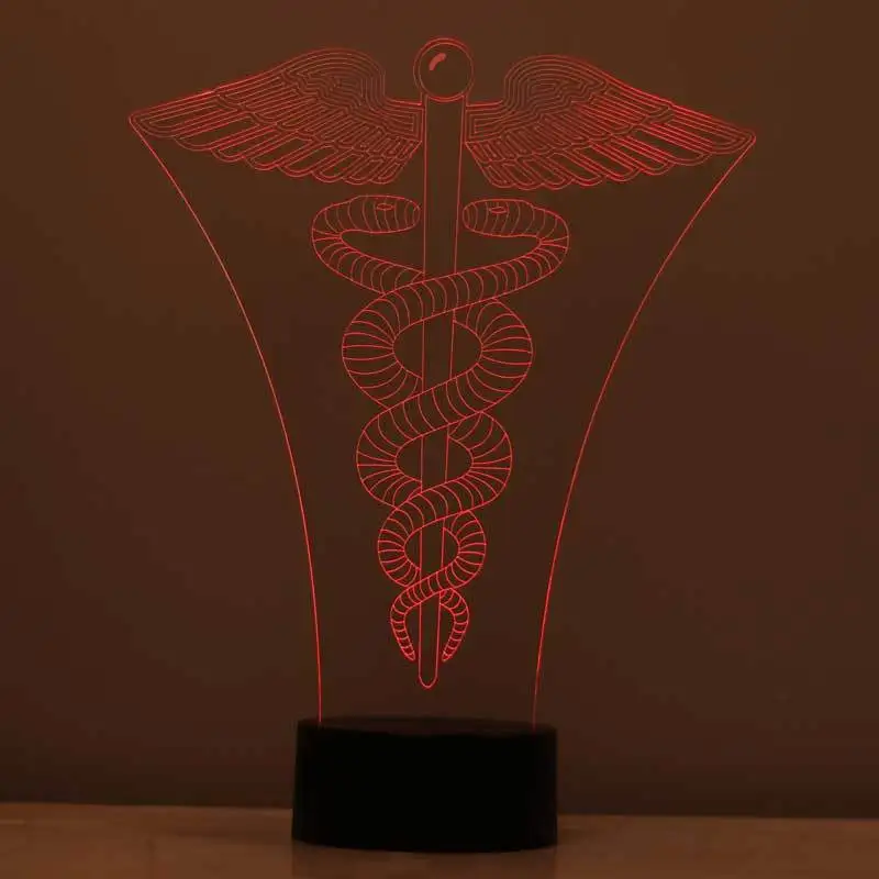 3D Illusion Medical Symbol Led Lamp 7 Diffrent Light Color USB and Touch Button Control Gift for Doctors Acrylic Gift Black Base Room Decor Anime Wedding Stranger Things Led Lights Wedding Decoration Nightlights