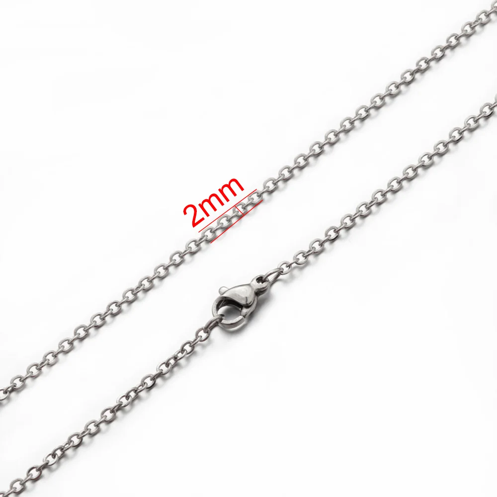 5pcs Stainless Steel Rolo Link Chain Necklace Set