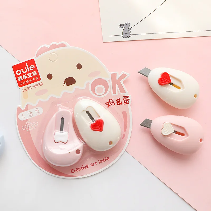 Kawaii – ensemble de mini couteaux utilitaires portables, mignons, en papier, pour papier peint, faits à la main, papeterie, enveloppes