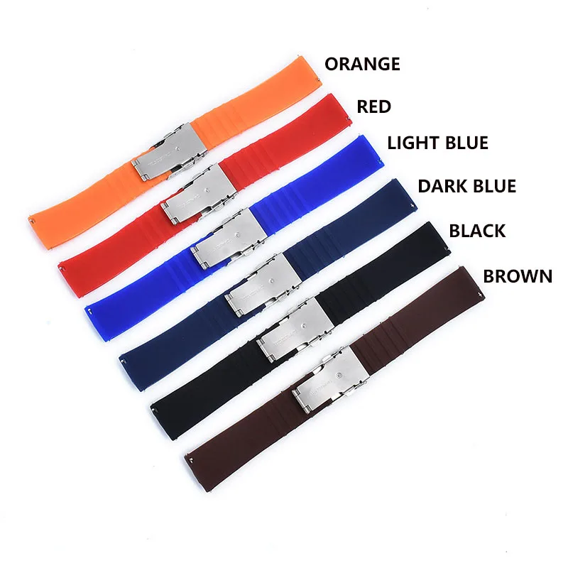 18mm 20mm 22mm 24mm Quick Release Korn Silikon Uhrenarmband für Universal Uhrenarmband Sport Wasserdichtes Gummi-Uhrenarmband – Detail 15