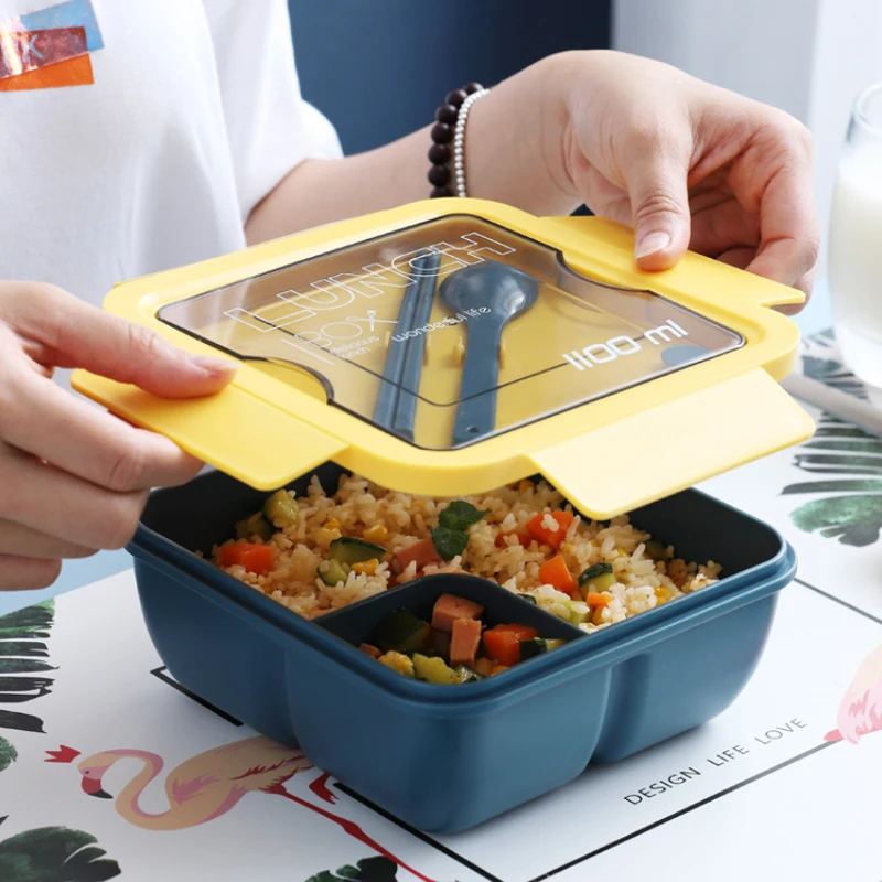 Portable Outdoor lunch box Japanese style kids Student Square bento box Wheat Straw Material Leak-Proof food storage containers