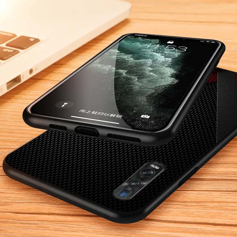 Car Carbon fibre For OPPO Find X3 X2 Lite K5 K3 R17 R15 R9S F15 F11 F19 F9 F7  Neo Pro Soft Silicone Phone Case