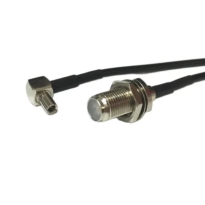 Câble coaxial RGAnthCoaxial à angle droit, prise mâle femelle vers TS9, type F, adaptateur pour modem 3G, 15cm, 30cm, 50cm, 100cm, 1PC