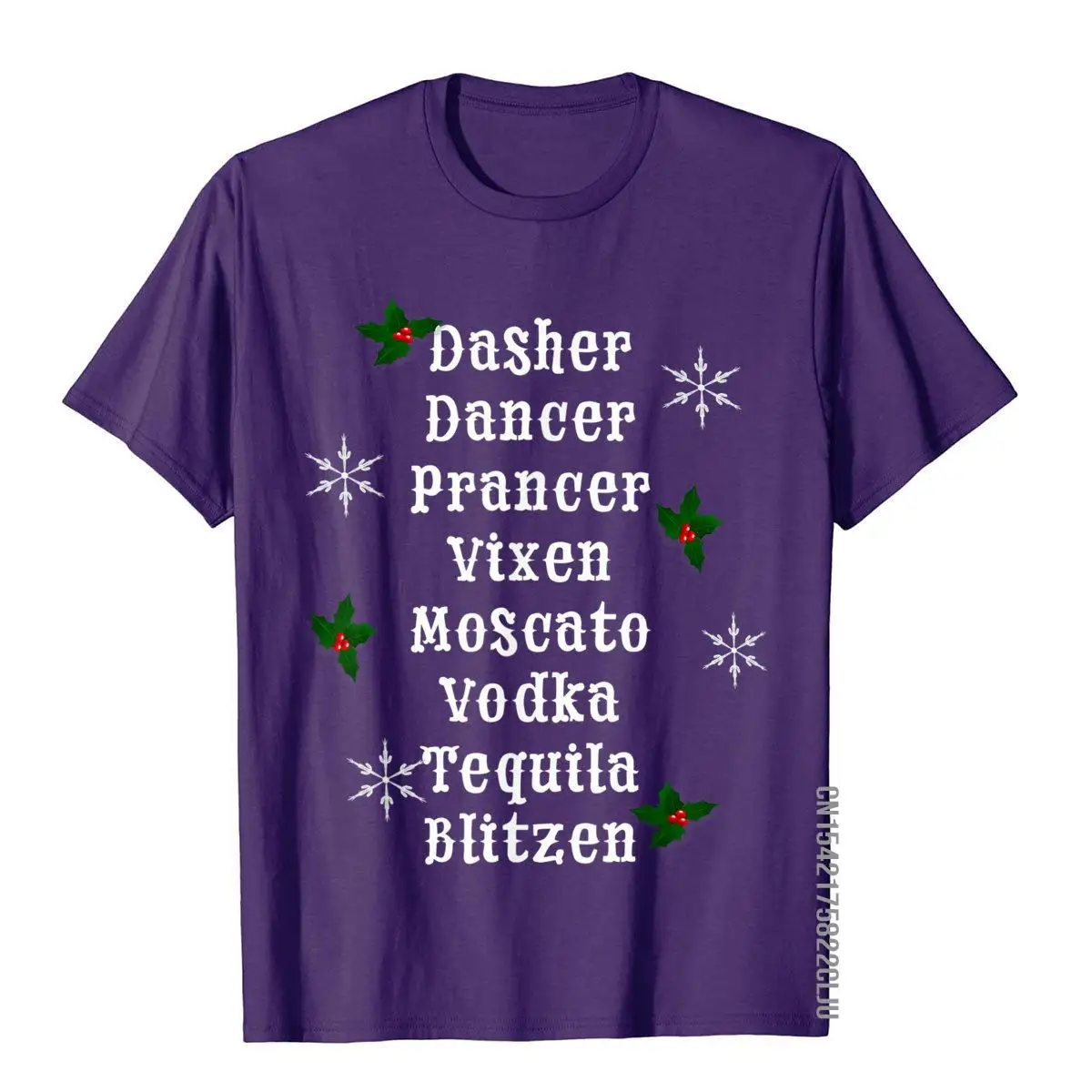 Dasher Dancer Prancer Vixen Moscato Vodka Tequila Blitzen T-Shirt Funky Normcore Top T-Shirts Cotton Tops Shirts For Adult