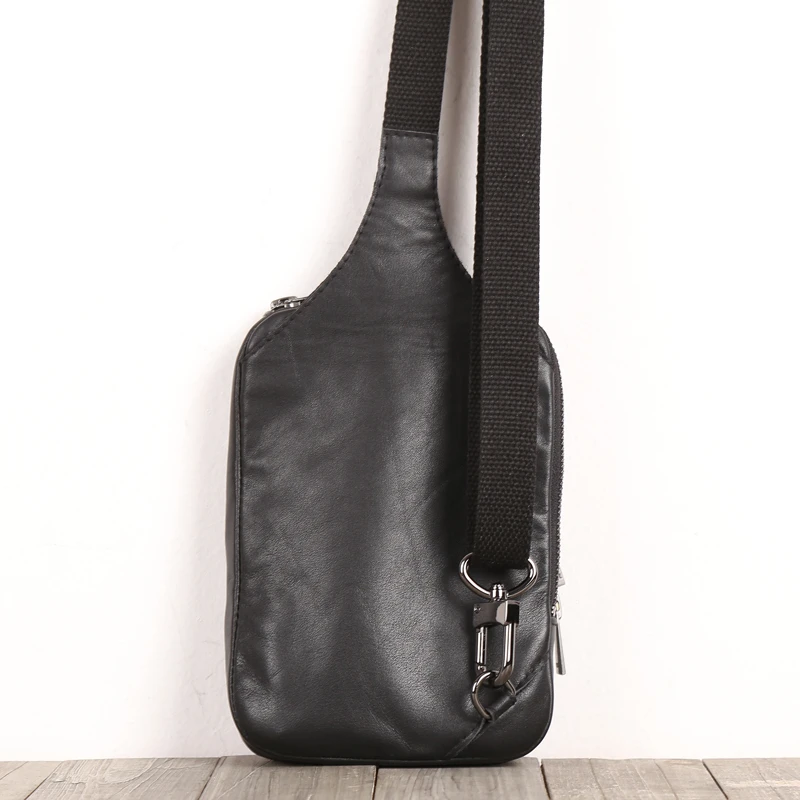 Mini bolsa de almacenamiento de cuero de vaca para hombre, bolso de pecho hecho a mano, de alta gama, informal, 100%