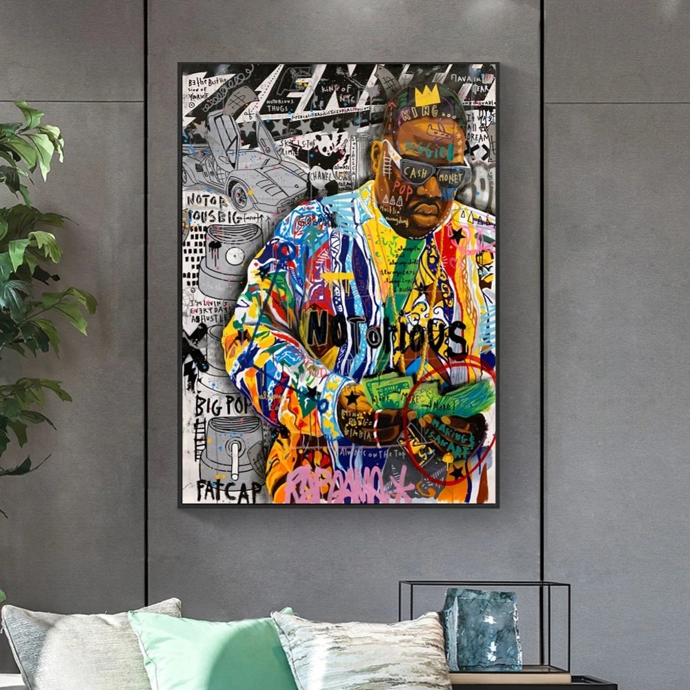 

Modern Graffiti Artwork Tupac Singer Hip Hop Canvas Posters 2Pac Rapper Canvas Painting Pop Art Picture for Home Bar Decoration