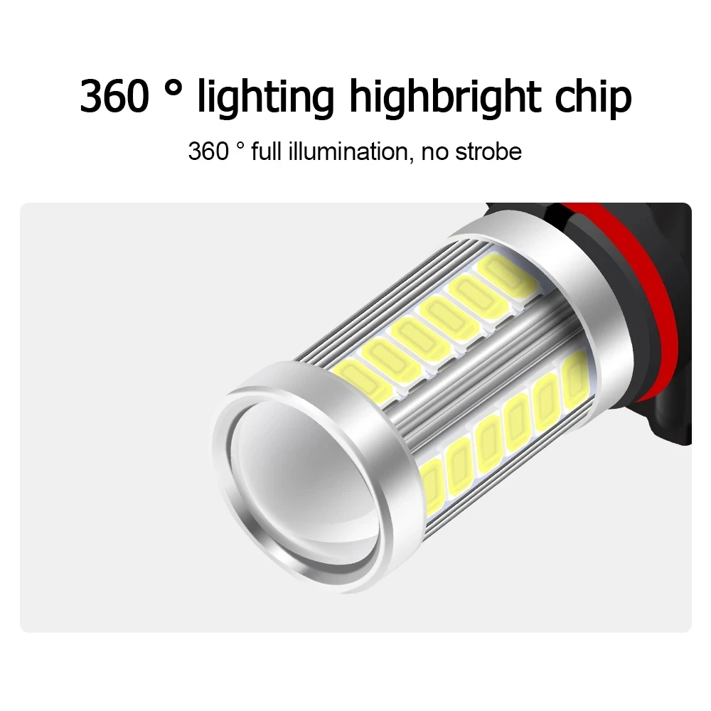 2Pcs H8 H11 Led H9 H16 HB4 9006 HB3 9005 Fog Lights Bulb 5730SMD 1500LM 6000K White Car Driving Running Lamp Auto Led Light 12V