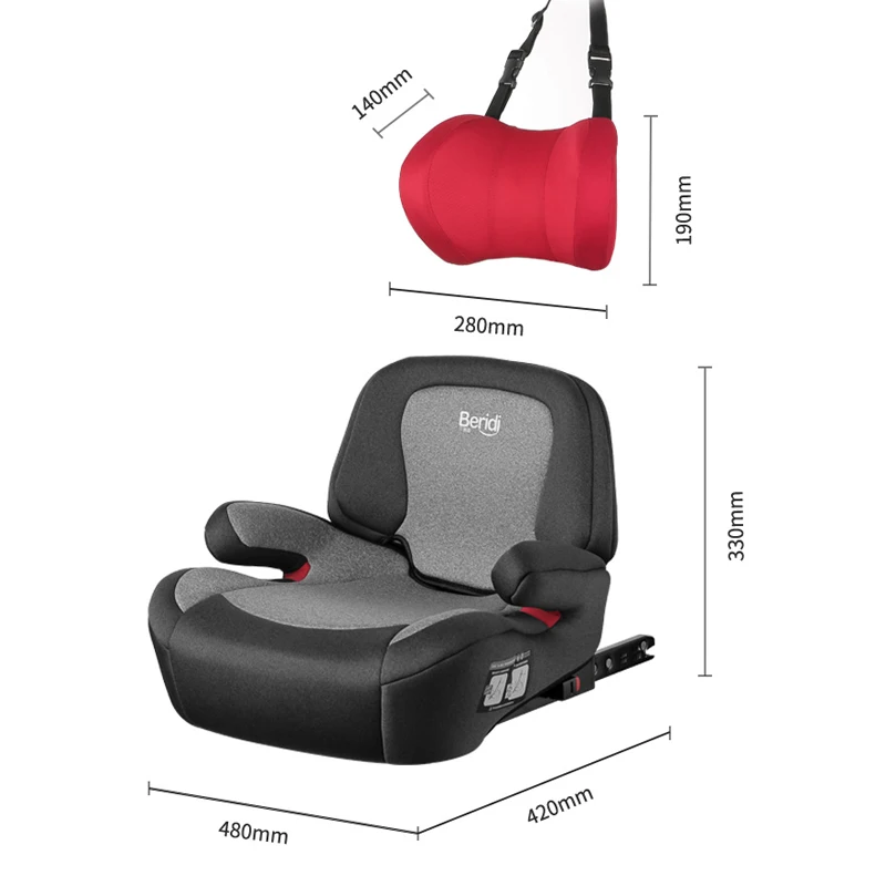 Folding Portable Child Car Safety Seats ISOFIX Hard Interface Baby Car Booster Seat Pad For 3-12 years old
