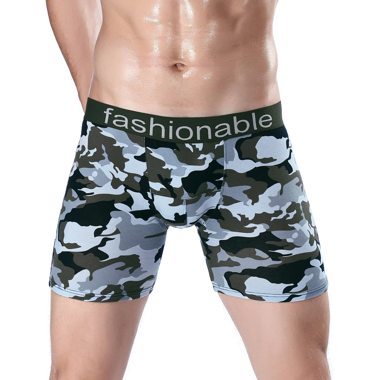 Camouflage Long Boxer Mens Boxer Shorts Men Underwear Cotton Brand For Mens Underware Boxers Sexy Boxershorts Underpants Cueca