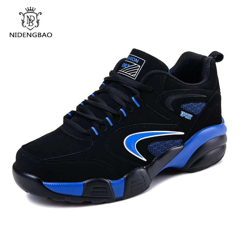 New Men's Casual Shoes Couple Lovers Sneakers Lace Up Solid Black Rubber Outsole Footwear Leather Wear Resistance Running Shoes