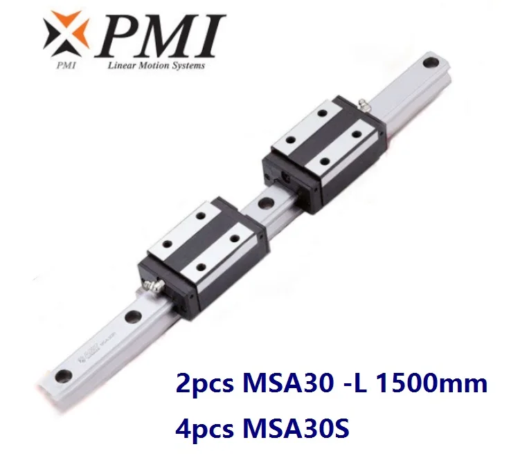 

2pcs origial Taiwan PMI MSA30 -L 1500mm linear guide + 4pcs MSA30S carriage blocks for CNC router