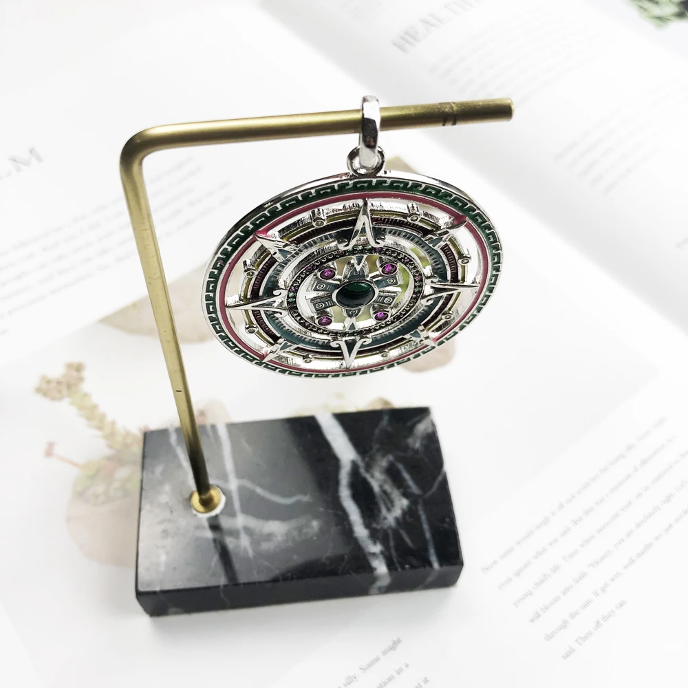 Pendant Aztec Amulet 925 Sterling Silver Colorful Zirconia Fine Women Jewelry Accessories Fit Necklace Ethnic Protection Gift