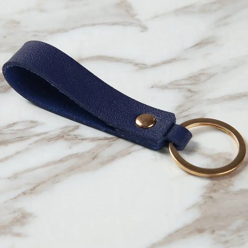 8 Colors Fashion PU Leather Keychain Business Gift Leather Key Chain Men Women Car Key Strap Waist Wallet KeyChains Keyrings