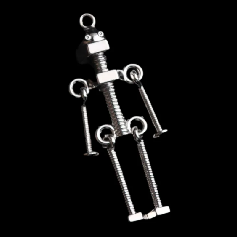 4 piezas de colgantes metálicos plateados estilo hip-hop con tornillo, para hacer collares, cadenas para suéteres, joyería y manualidades M572