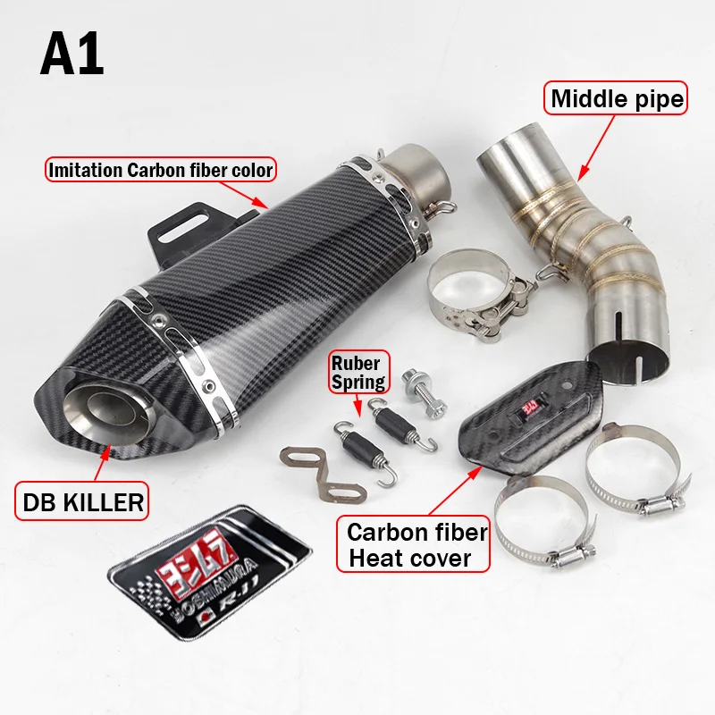 Z900 Slip-on 51mm Motorcycle Exhaust Muffler Middle Link Pipe Escape with DB Killer for Kawasaki Z900 2017 2018 2019