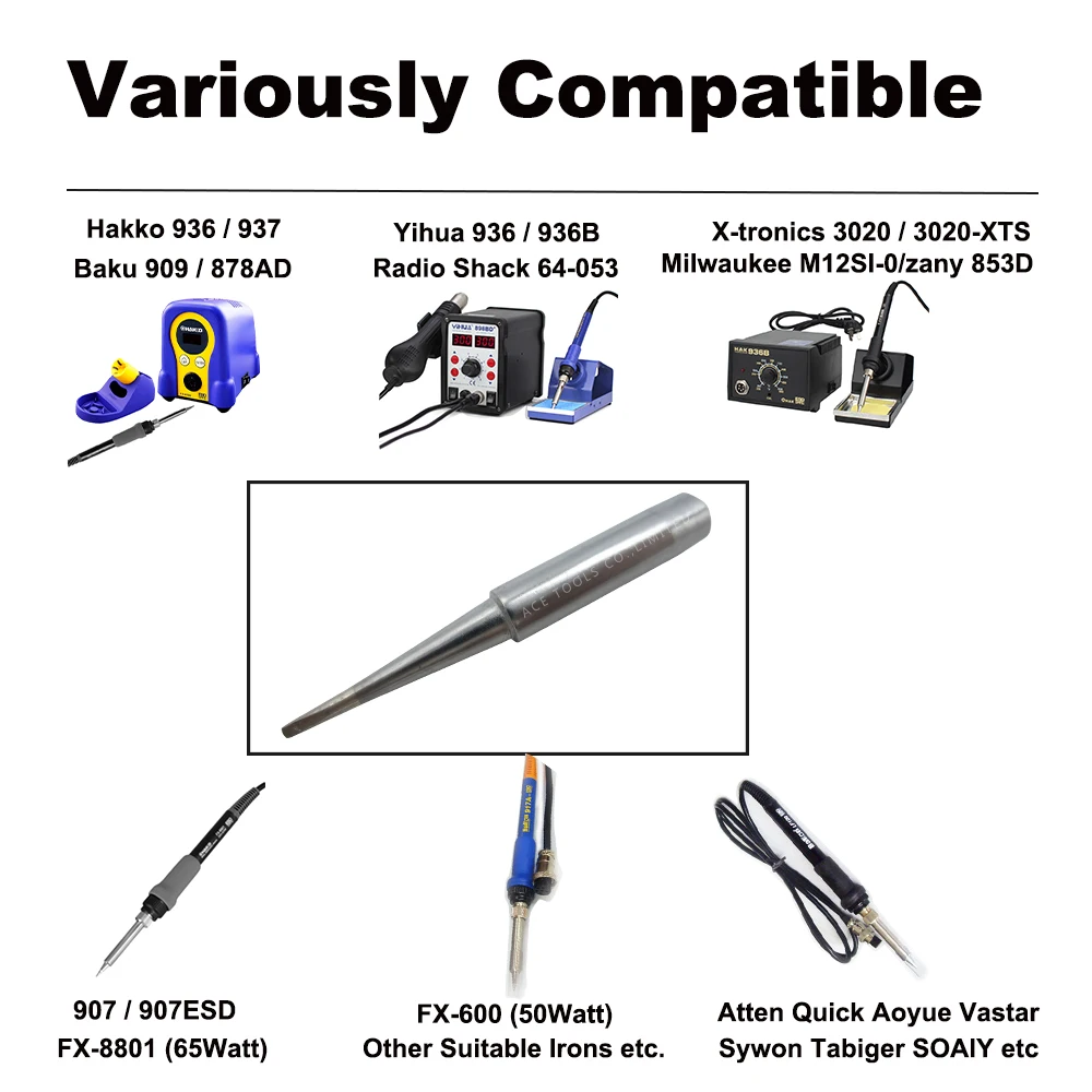Ponta de solda 900m-t-1.2ld cinzel 1.2mm para hakko 936 907 milwaukee M12SI-0 radio shack 64-053 yihua 936 x-tronics 3020 bit de ferro