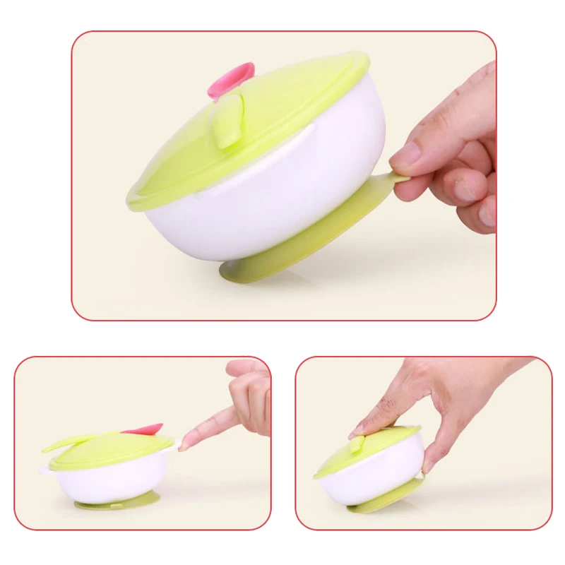 Temperature Sensing Feeding Spoon Child Tableware Plate/Tray Food Bowl Learning Dishes Service Suction Cup Baby Dinnerware Set