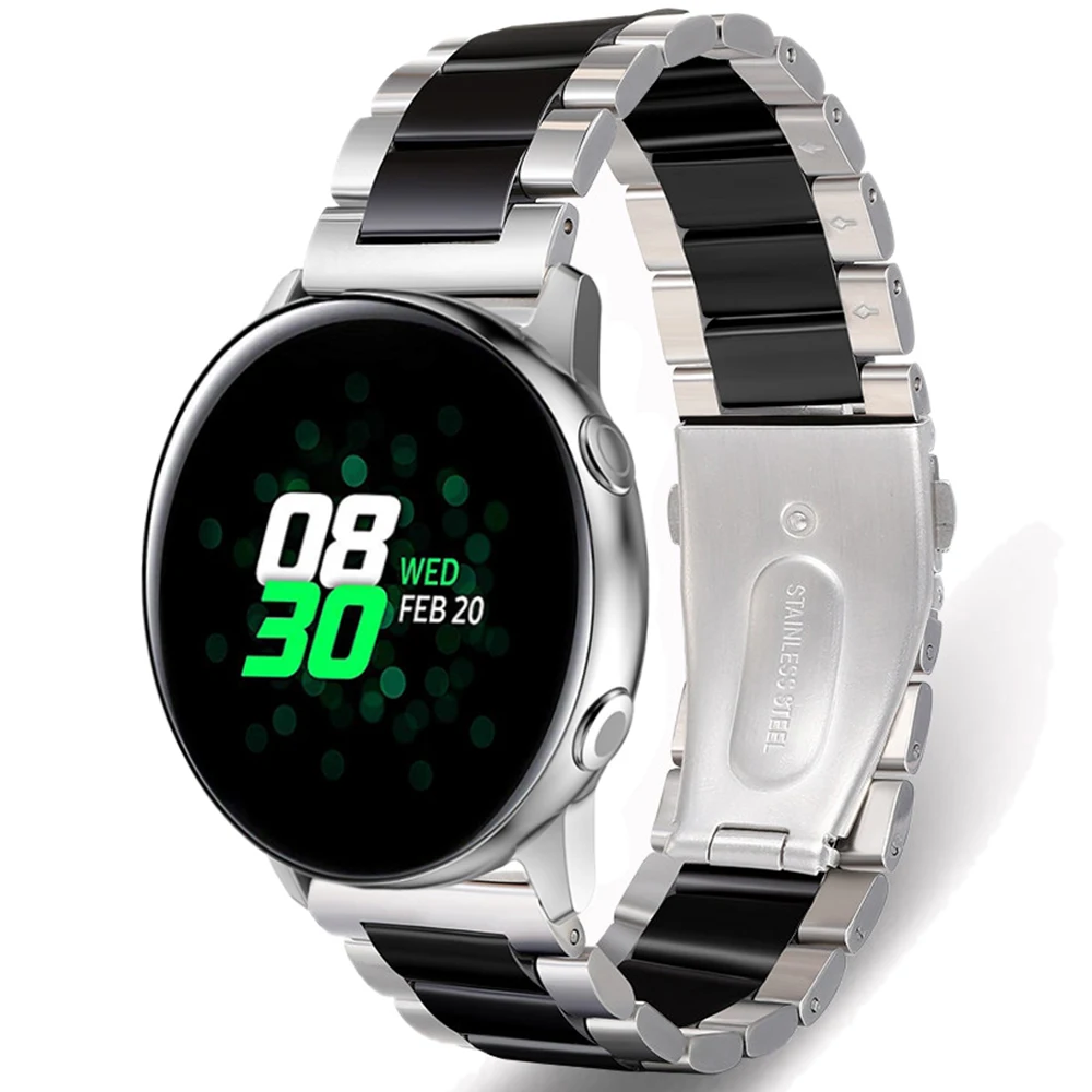 Compatible  Samsung Gear S3 Galaxy Watch 46mm ceramics Band strap 22mm Stainless Steel  Replacement Link  Ticwatch 1/ Pro strap