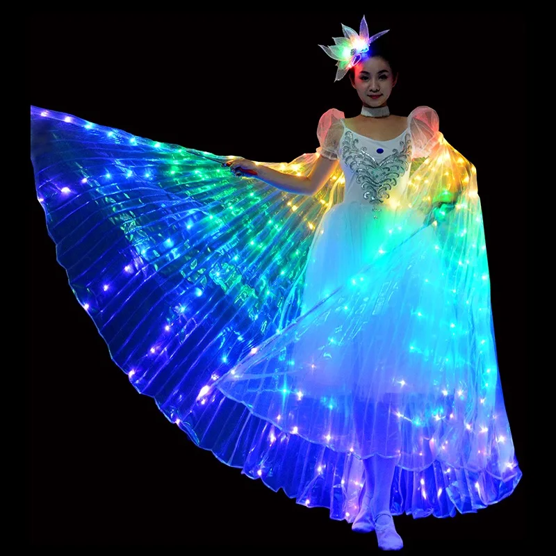 LED dance wings butterfly glow dance halloween color fluorescent show christmas belly dance wings