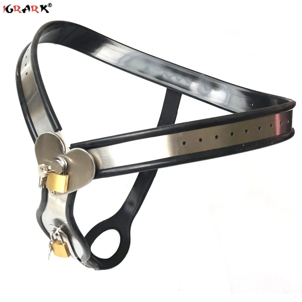 Stainless Steel Chastity Belt Cage Metal Lock Device Panties Anal Beads Butt Plug Dildo BDSM Bondage Sex Toys for Women Adults