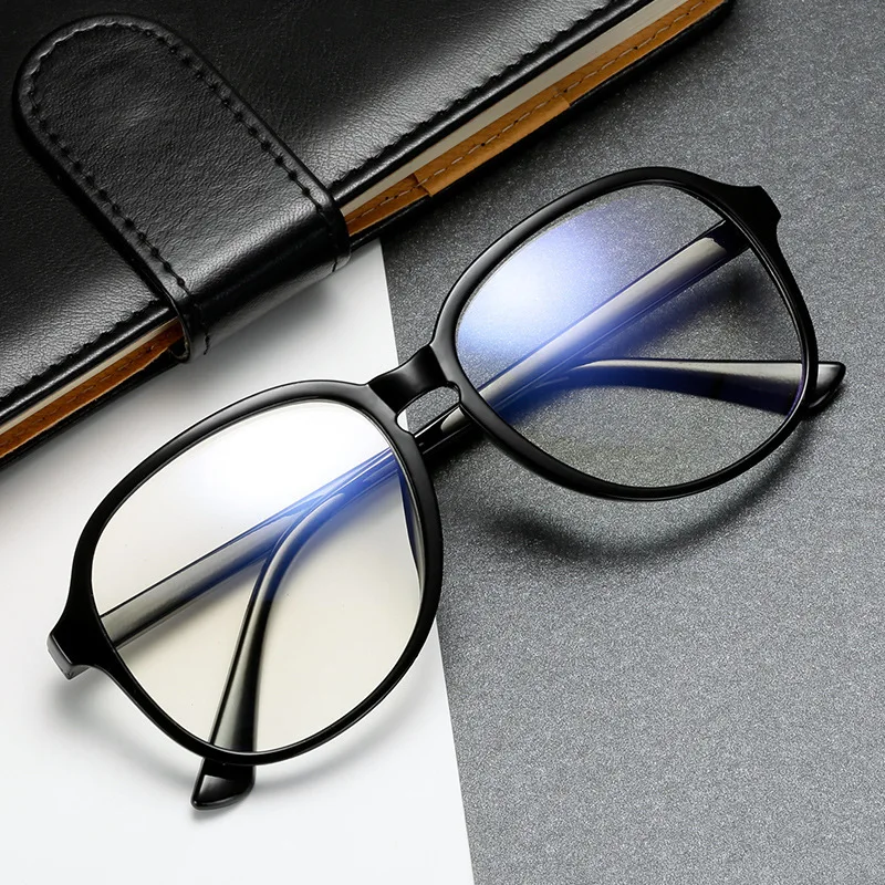 

Vintage Reading Glasses Anti-blue Light Flat Mirror Ultra Light Round Frame Eyeglasses Transparent Plastic Frames Women Glasses