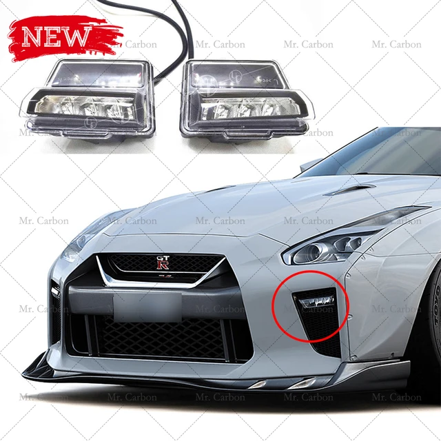 Nissan r35 gtr my17用フロントフォグライト,ボディキット,チューニングパーツ,GT-R r35 abs,フォグバンパーサンランプ用  - AliExpress